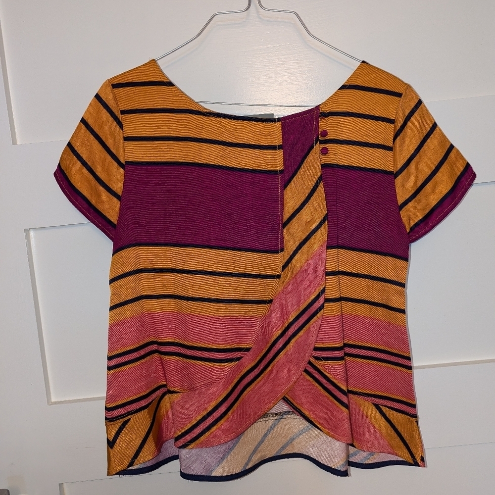 Maeve women's orange crewneck blouse size 2. - Picture 3 of 4
